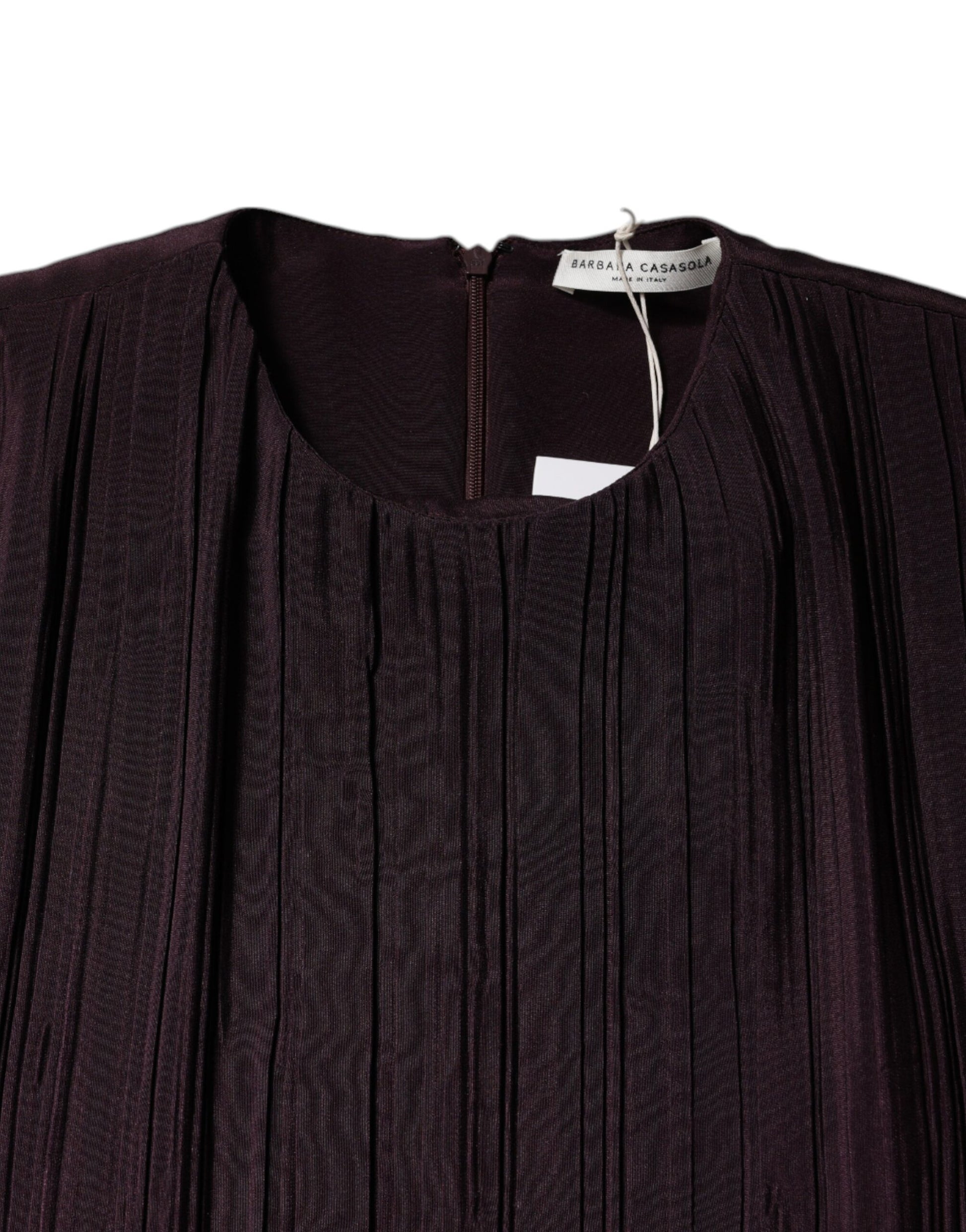 Barbara Casasola Brown Silk Short Sleeves Sheath Maxi Dress by Barbara Casasola
