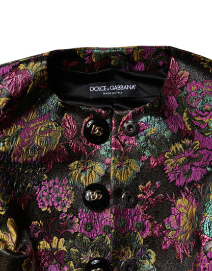 Veste courte en jacquard floral multicolore Dolce &amp; Gabbana