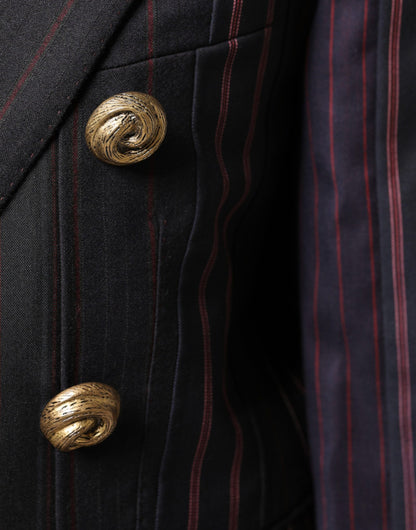 Dolce &amp; Gabbana - Veste blazer courte en laine à rayures multicolores