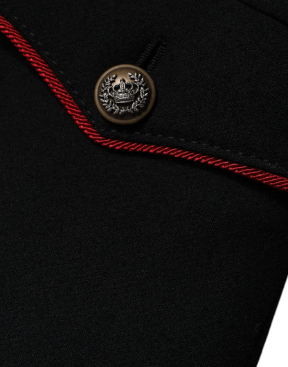 Trench-coat noir à boutonnage simple Dolce &amp; Gabbana