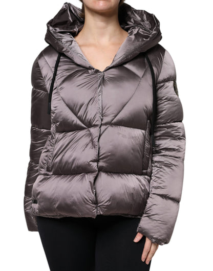 Manteau matelassé à capuche violet Scervino Street pour femme