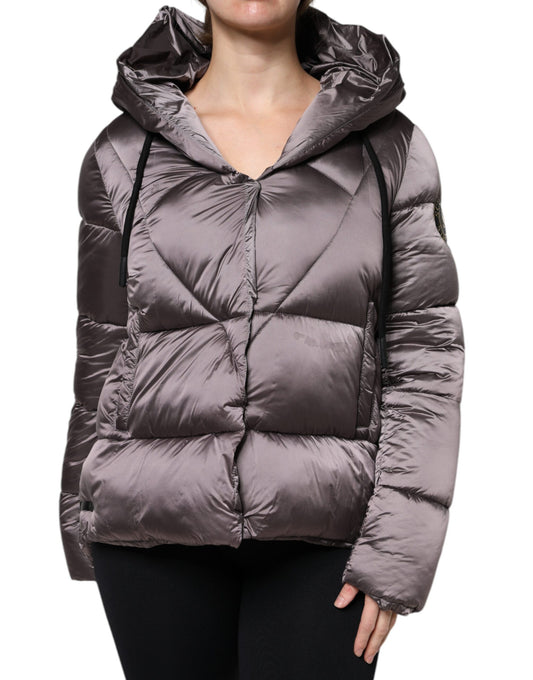 Manteau matelassé à capuche violet Scervino Street pour femme