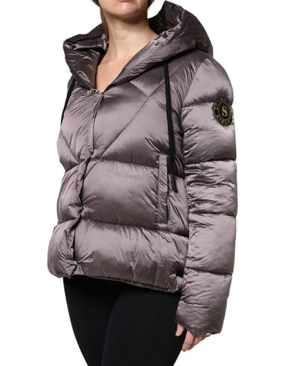Manteau matelassé à capuche violet Scervino Street pour femme