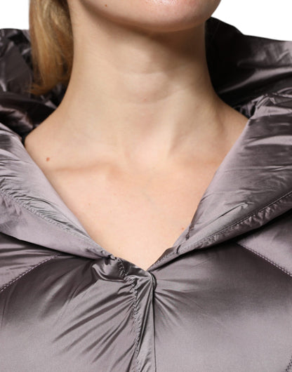 Manteau matelassé à capuche violet Scervino Street pour femme