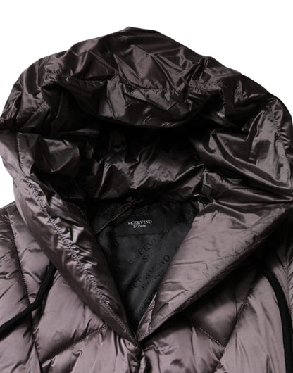 Manteau matelassé à capuche violet Scervino Street pour femme