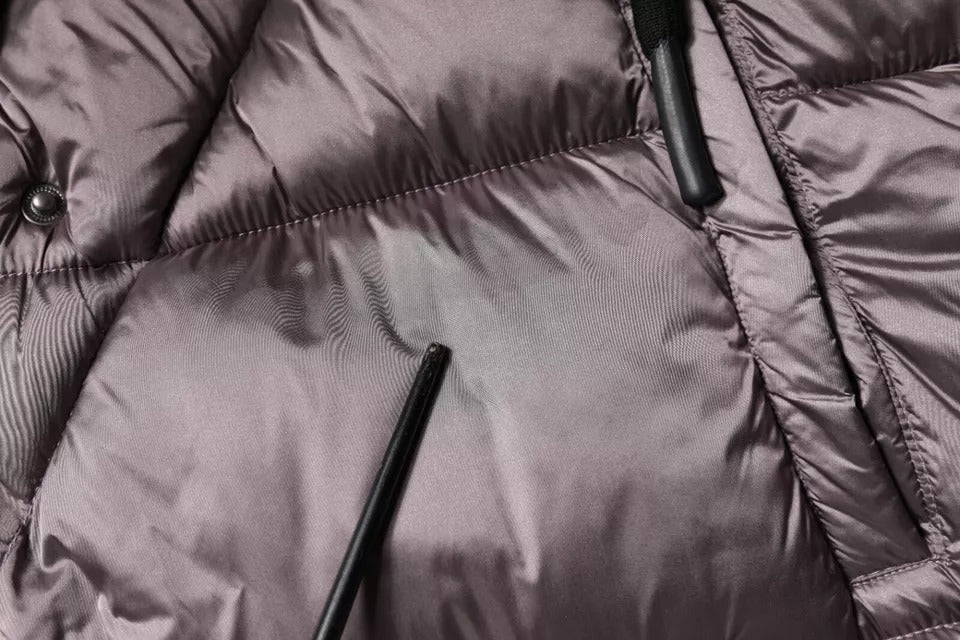 Manteau matelassé à capuche violet Scervino Street pour femme