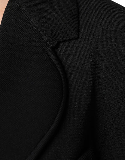 Veste blazer simple boutonnage en viscose noire Dolce &amp; Gabbana