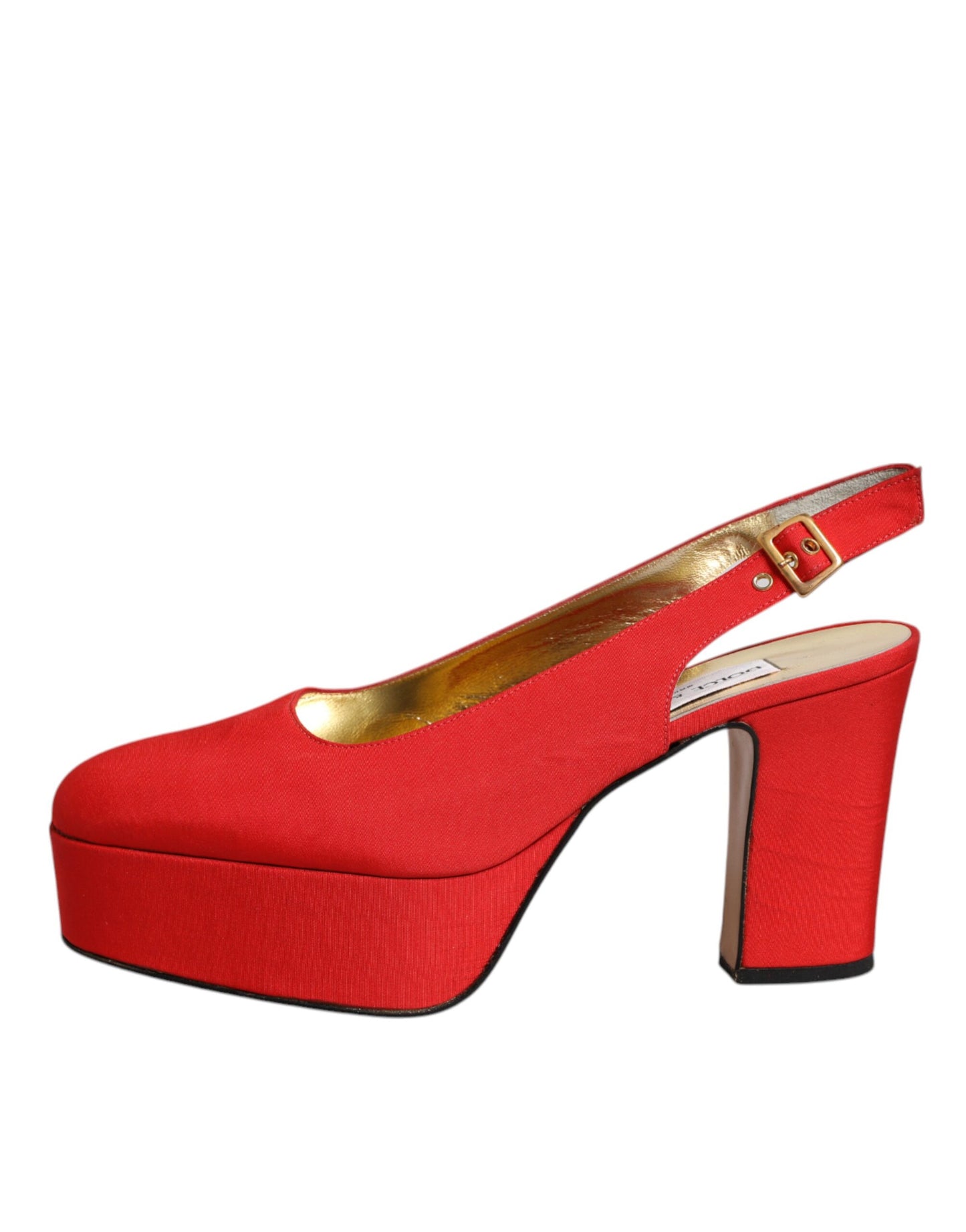 Dolce & Gabbana Red Platform Slingback Heels Sandals Shoes by Dolce & Gabbana