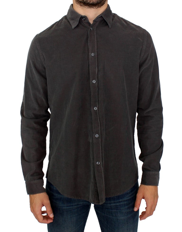 GF Ferre Green Button Front Cotton Casual Shirt by GF Ferre