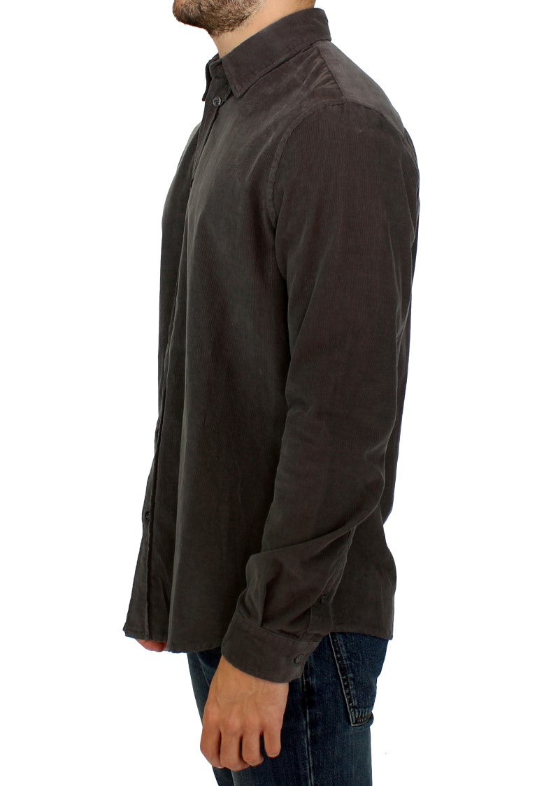 GF Ferre Green Button Front Cotton Casual Shirt by GF Ferre