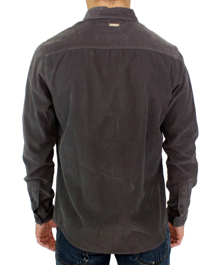 GF Ferre Green Button Front Cotton Casual Shirt by GF Ferre