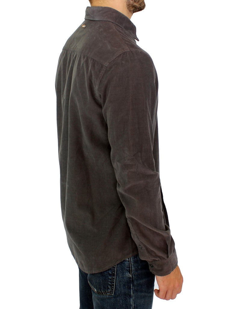 GF Ferre Green Button Front Cotton Casual Shirt by GF Ferre