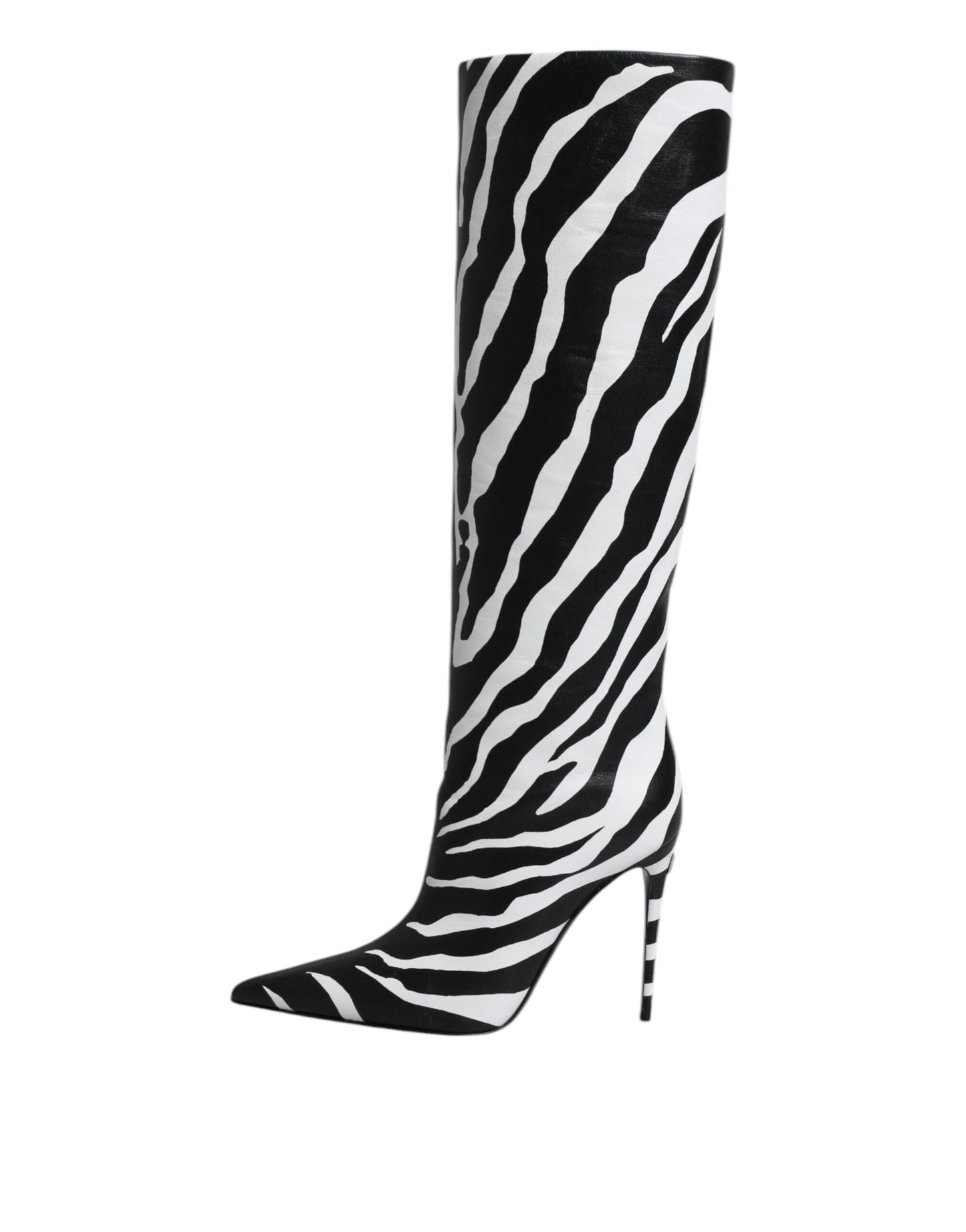 Dolce & Gabbana Black White Zebra Heels High Boots Shoes by Dolce & Gabbana