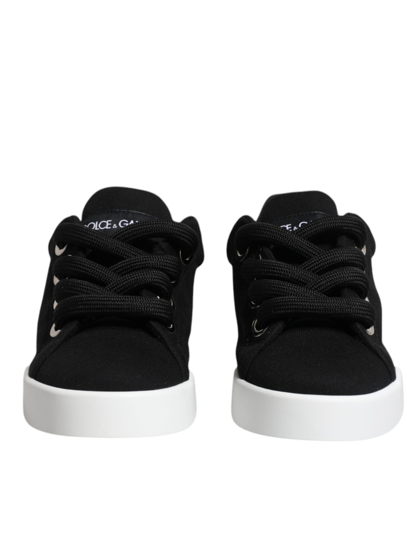 Dolce & Gabbana Black Portofino Low Top Sneakers Shoes by Dolce & Gabbana