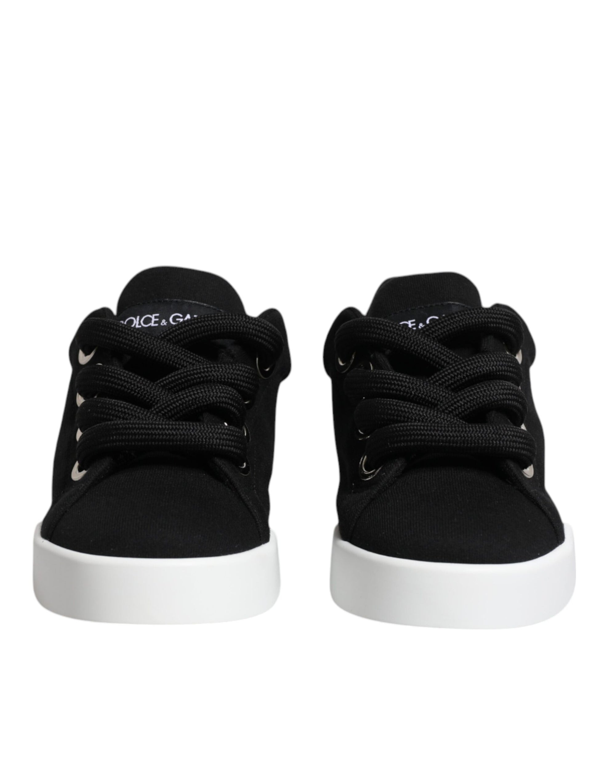 Dolce & Gabbana Black Portofino Low Top Sneakers Shoes by Dolce & Gabbana