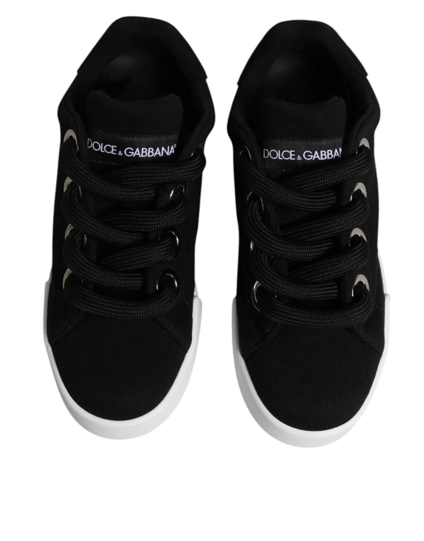 Dolce & Gabbana Black Portofino Low Top Sneakers Shoes by Dolce & Gabbana