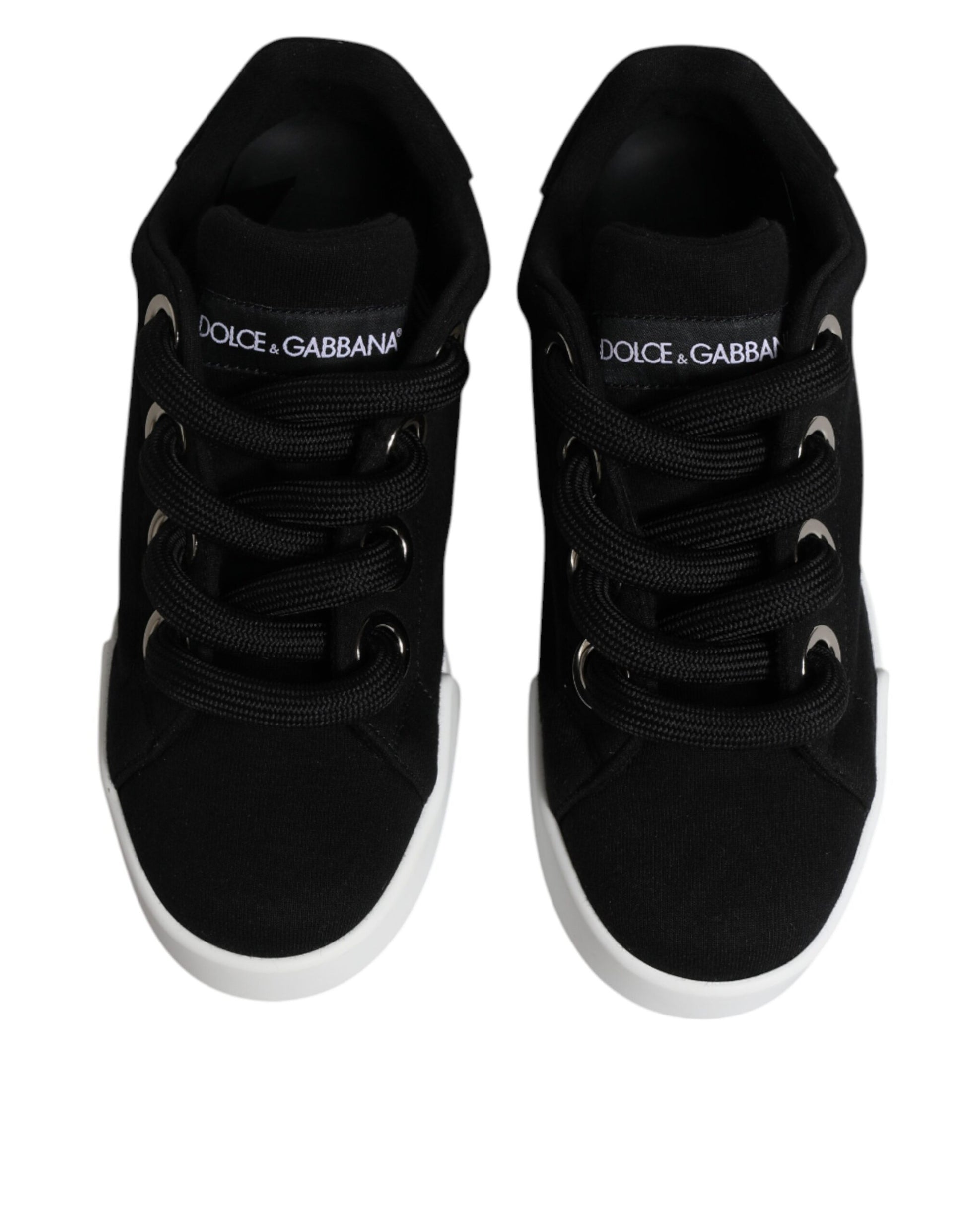 Dolce & Gabbana Black Portofino Low Top Sneakers Shoes by Dolce & Gabbana