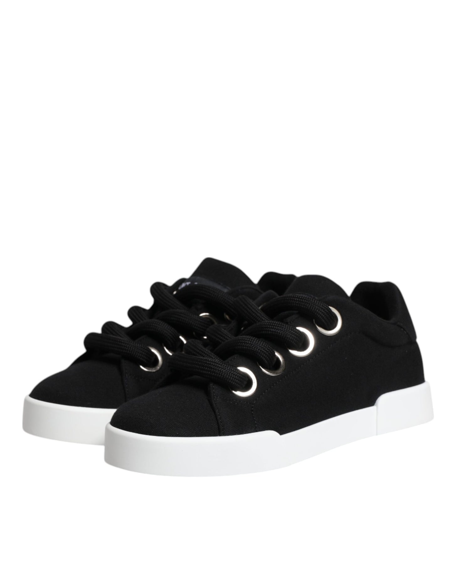 Dolce & Gabbana Black Portofino Low Top Sneakers Shoes by Dolce & Gabbana