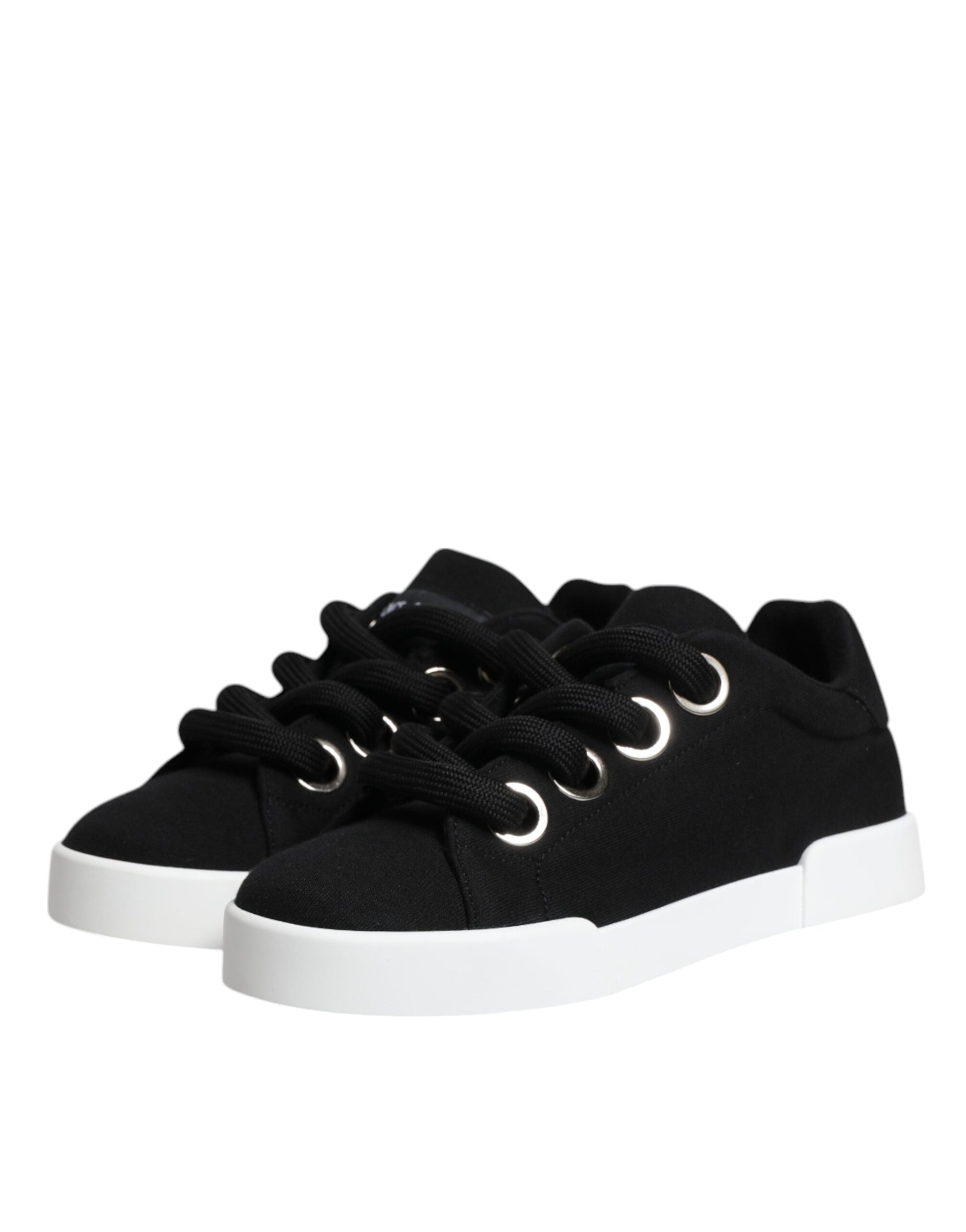 Dolce & Gabbana Black Portofino Low Top Sneakers Shoes by Dolce & Gabbana