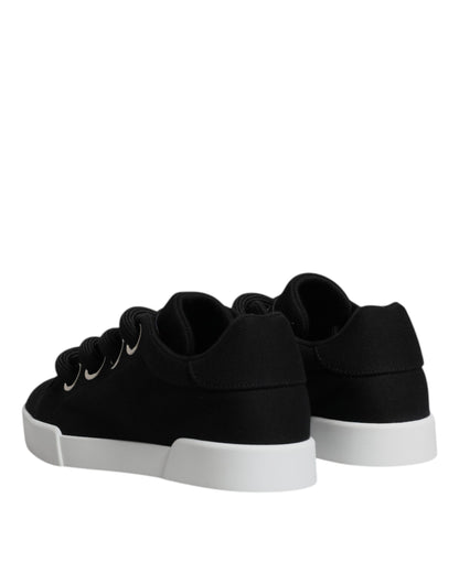 Dolce & Gabbana Black Portofino Low Top Sneakers Shoes by Dolce & Gabbana
