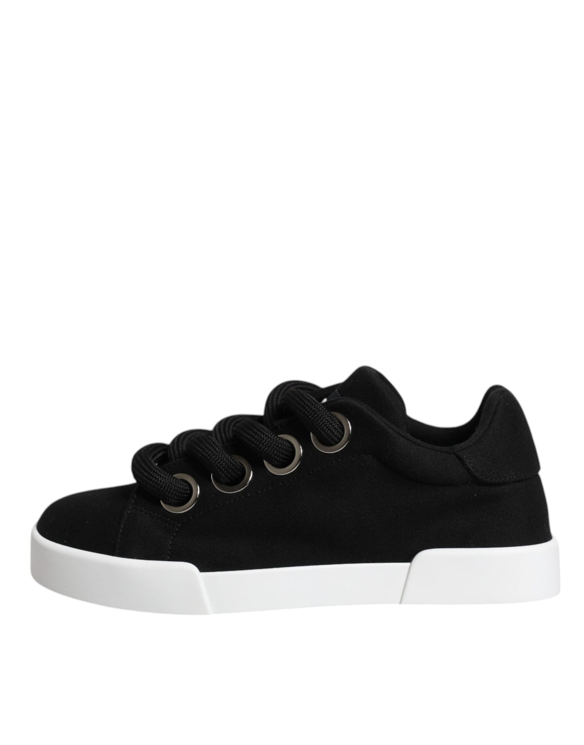 Dolce & Gabbana Black Portofino Low Top Sneakers Shoes by Dolce & Gabbana
