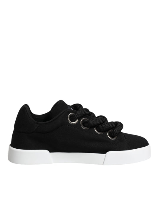 Dolce & Gabbana Black Portofino Low Top Sneakers Shoes by Dolce & Gabbana