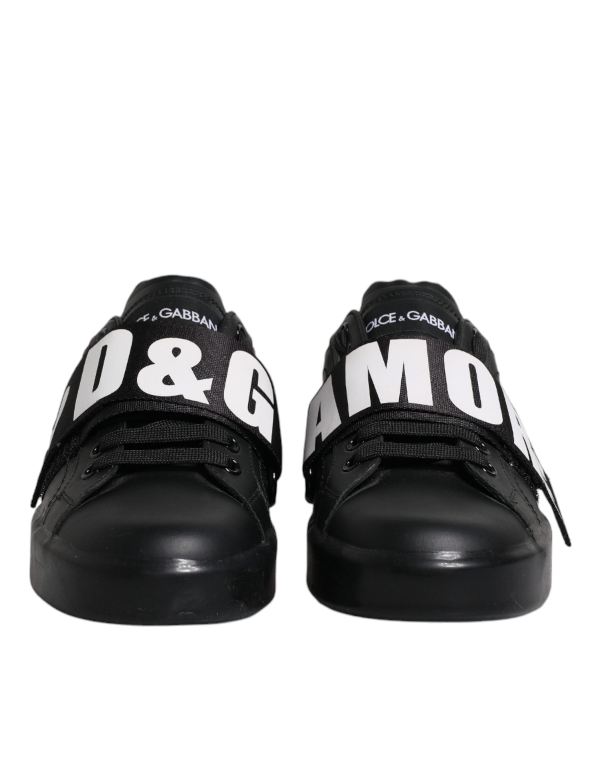 Dolce & Gabbana Black D&G AMORE Low Top Sneakers Shoes by Dolce & Gabbana