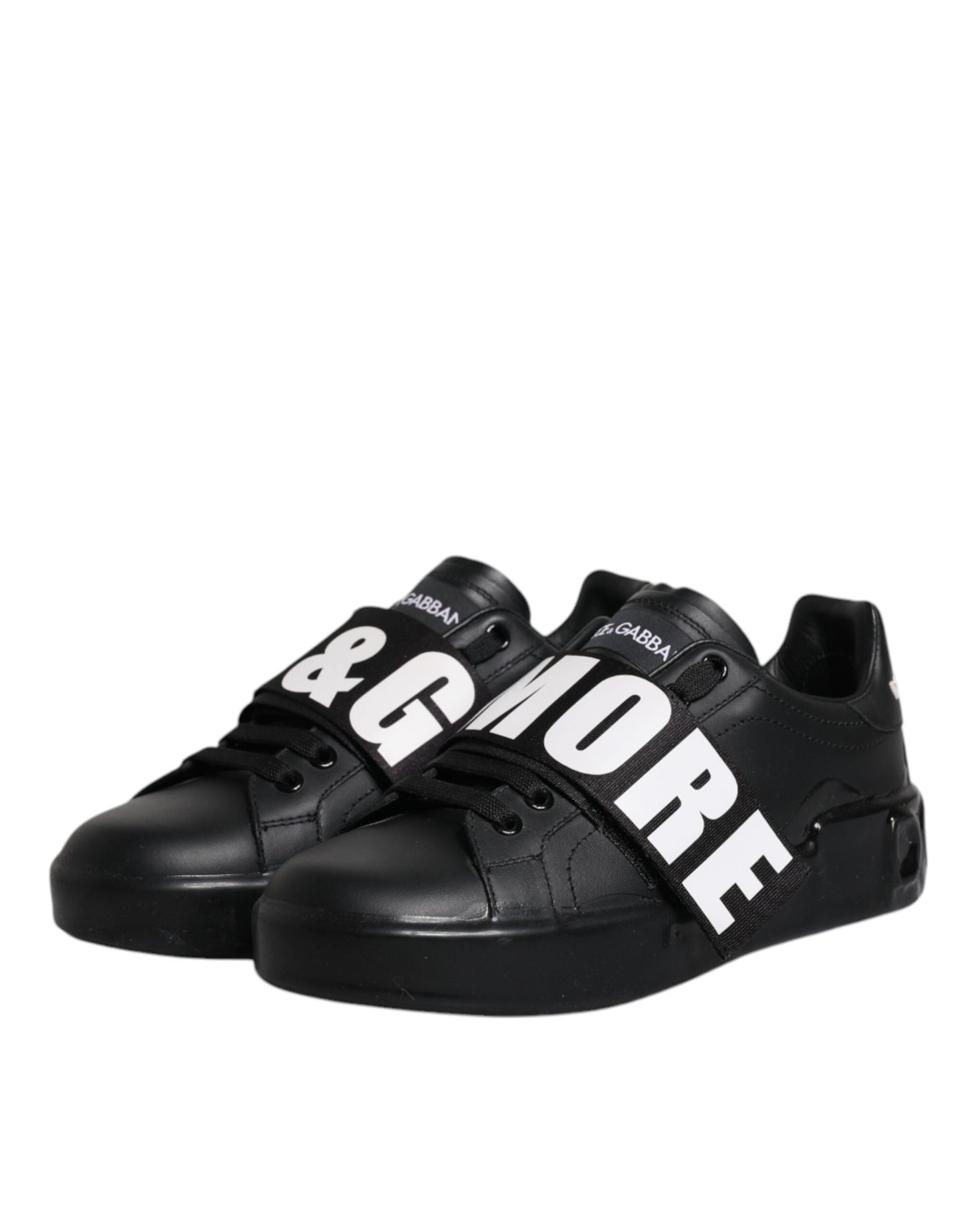 Dolce & Gabbana Black D&G AMORE Low Top Sneakers Shoes by Dolce & Gabbana