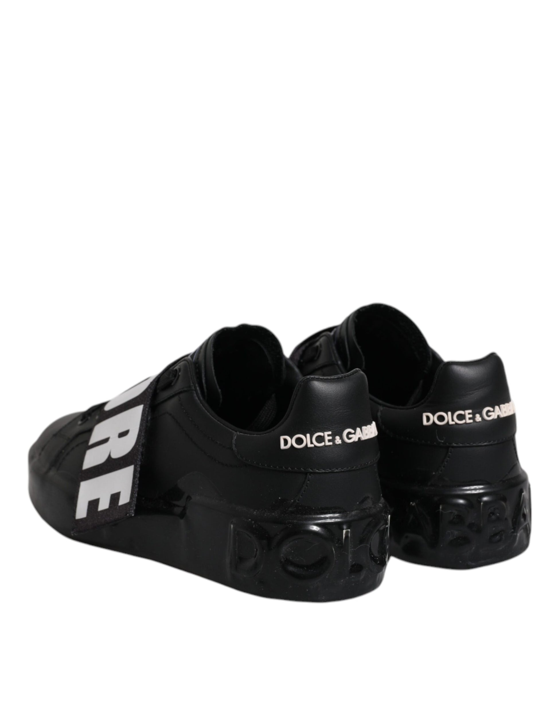 Dolce & Gabbana Black D&G AMORE Low Top Sneakers Shoes by Dolce & Gabbana