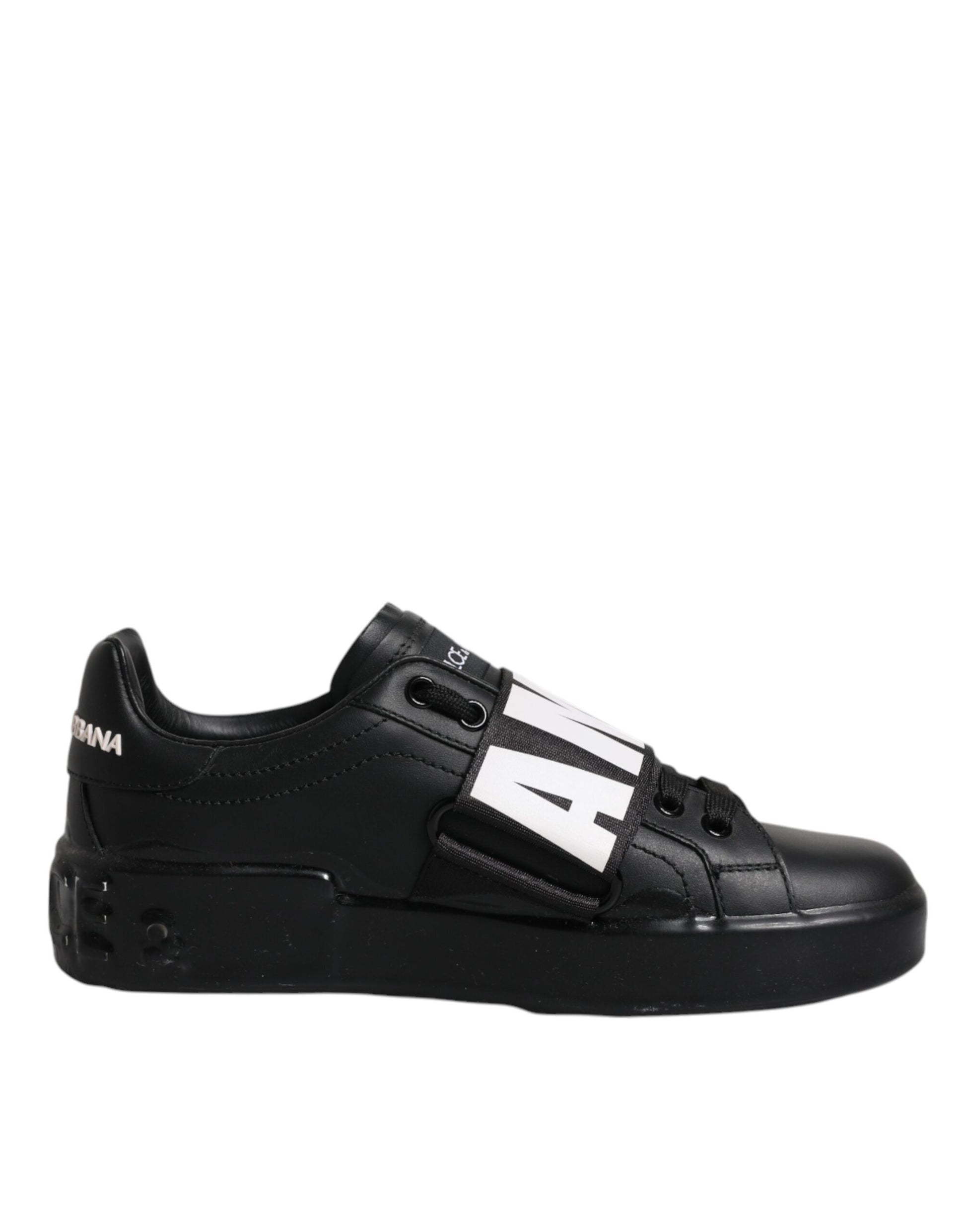 Dolce & Gabbana Black D&G AMORE Low Top Sneakers Shoes by Dolce & Gabbana