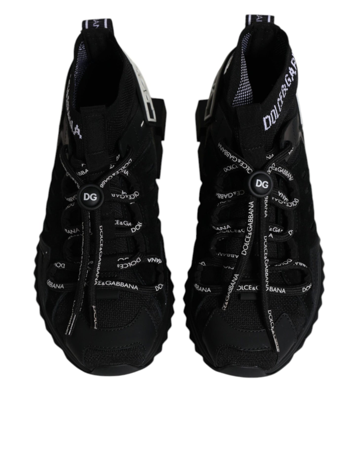 Dolce & Gabbana Black Sorrento Socks Logo Sneakers Shoes by Dolce & Gabbana