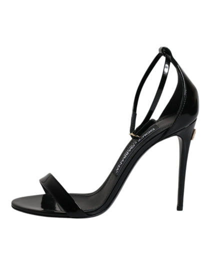 Dolce & Gabbana Black KEIRA Heels Ankle Strap Sandals Shoes by Dolce & Gabbana