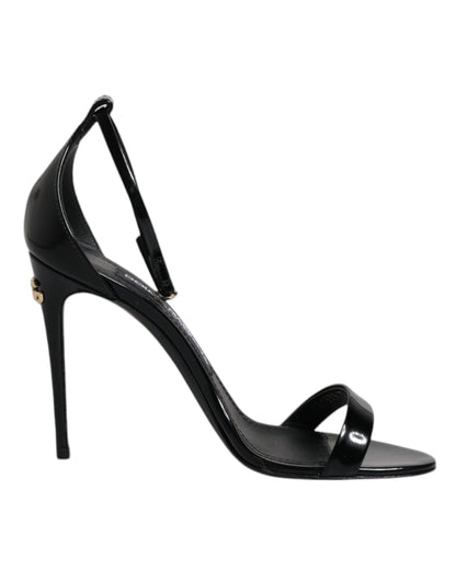 Dolce & Gabbana Black KEIRA Heels Ankle Strap Sandals Shoes by Dolce & Gabbana