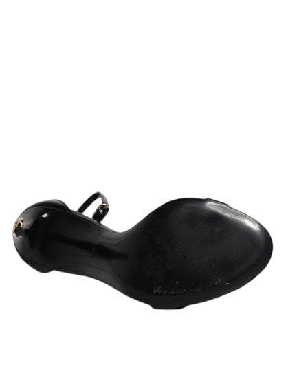 Dolce & Gabbana Black KEIRA Heels Ankle Strap Sandals Shoes by Dolce & Gabbana