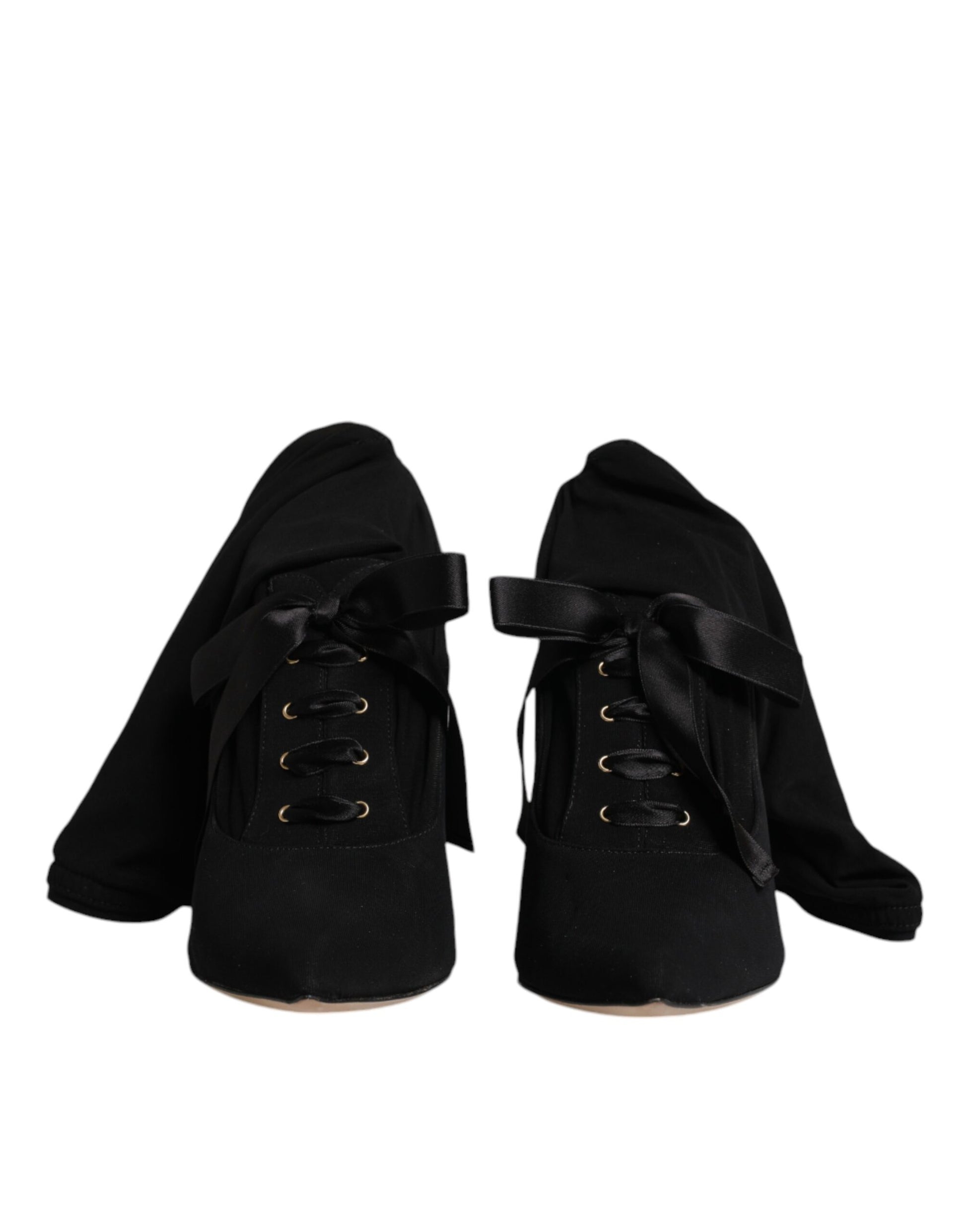 Dolce & Gabbana Black Stiletto Heels Mid Calf Boots Shoes by Dolce & Gabbana