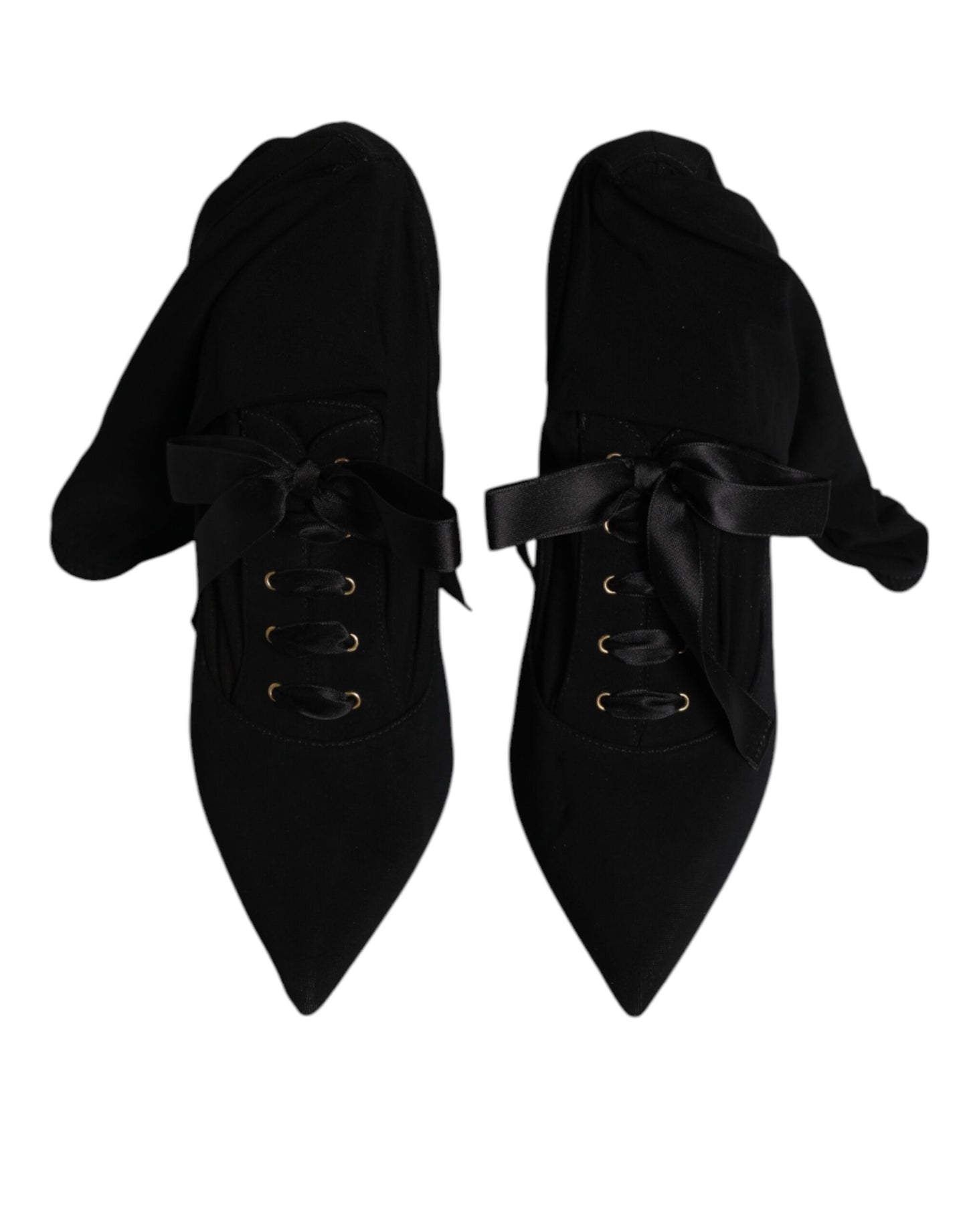 Dolce & Gabbana Black Stiletto Heels Mid Calf Boots Shoes by Dolce & Gabbana