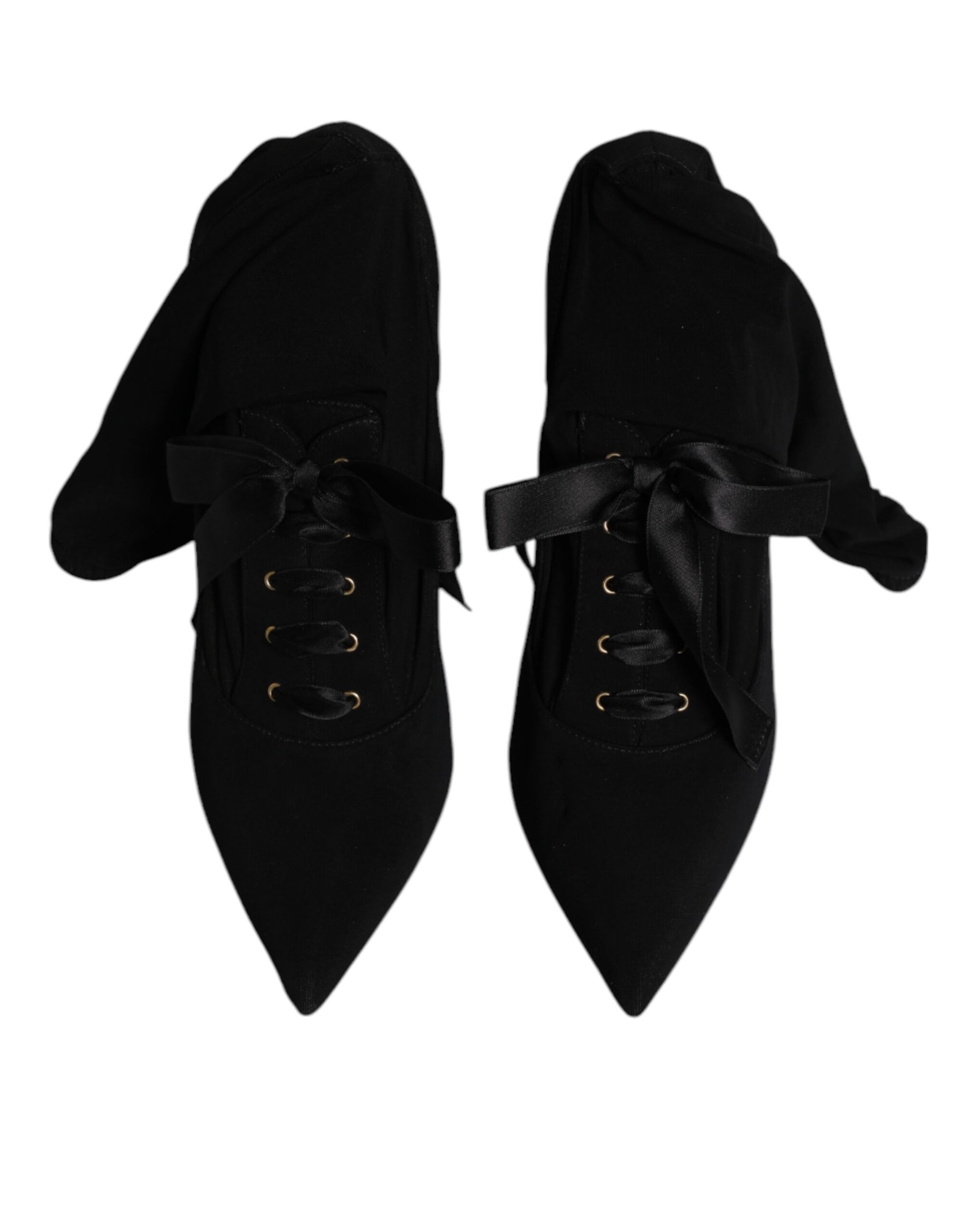 Dolce & Gabbana Black Stiletto Heels Mid Calf Boots Shoes by Dolce & Gabbana