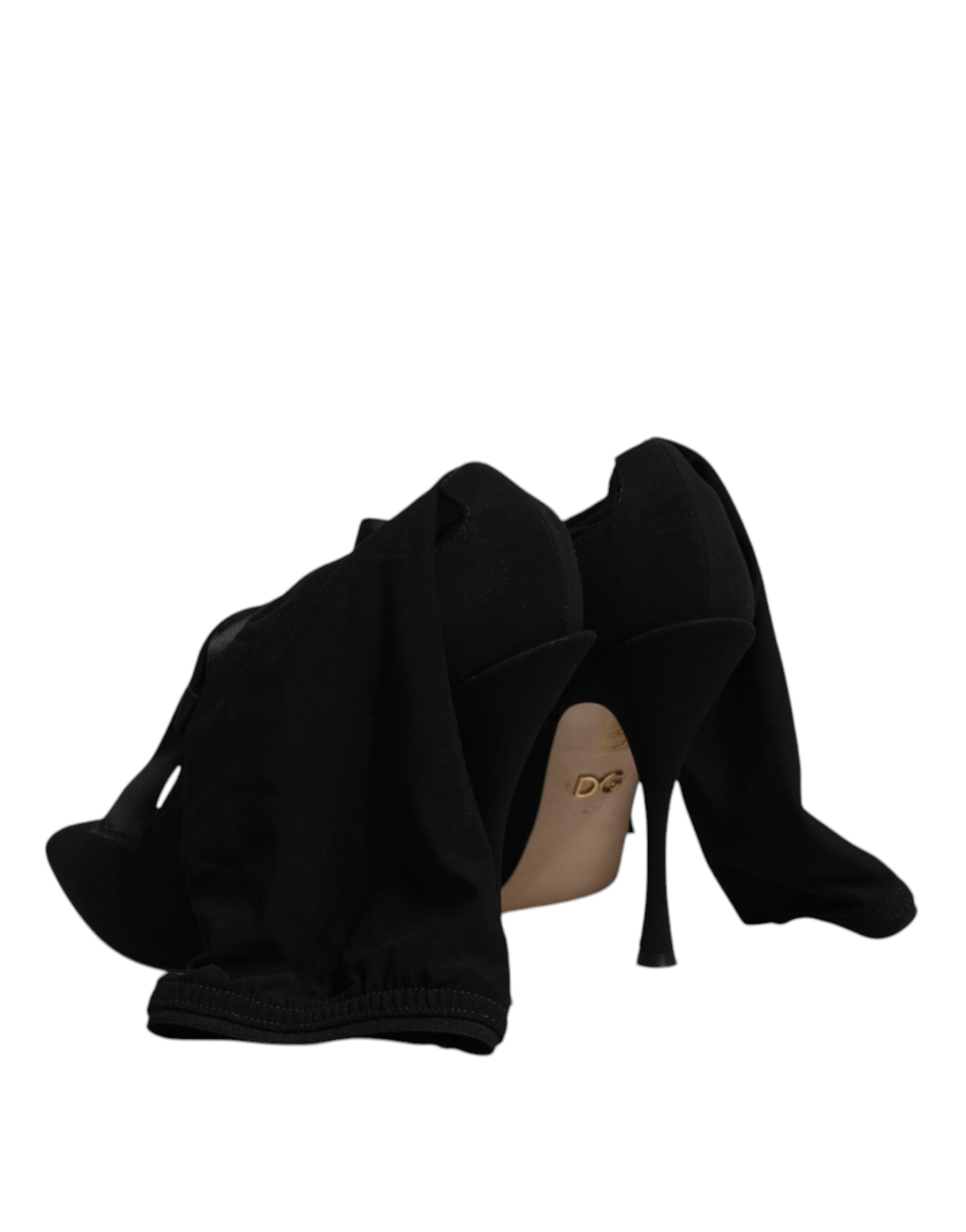 Dolce & Gabbana Black Stiletto Heels Mid Calf Boots Shoes by Dolce & Gabbana