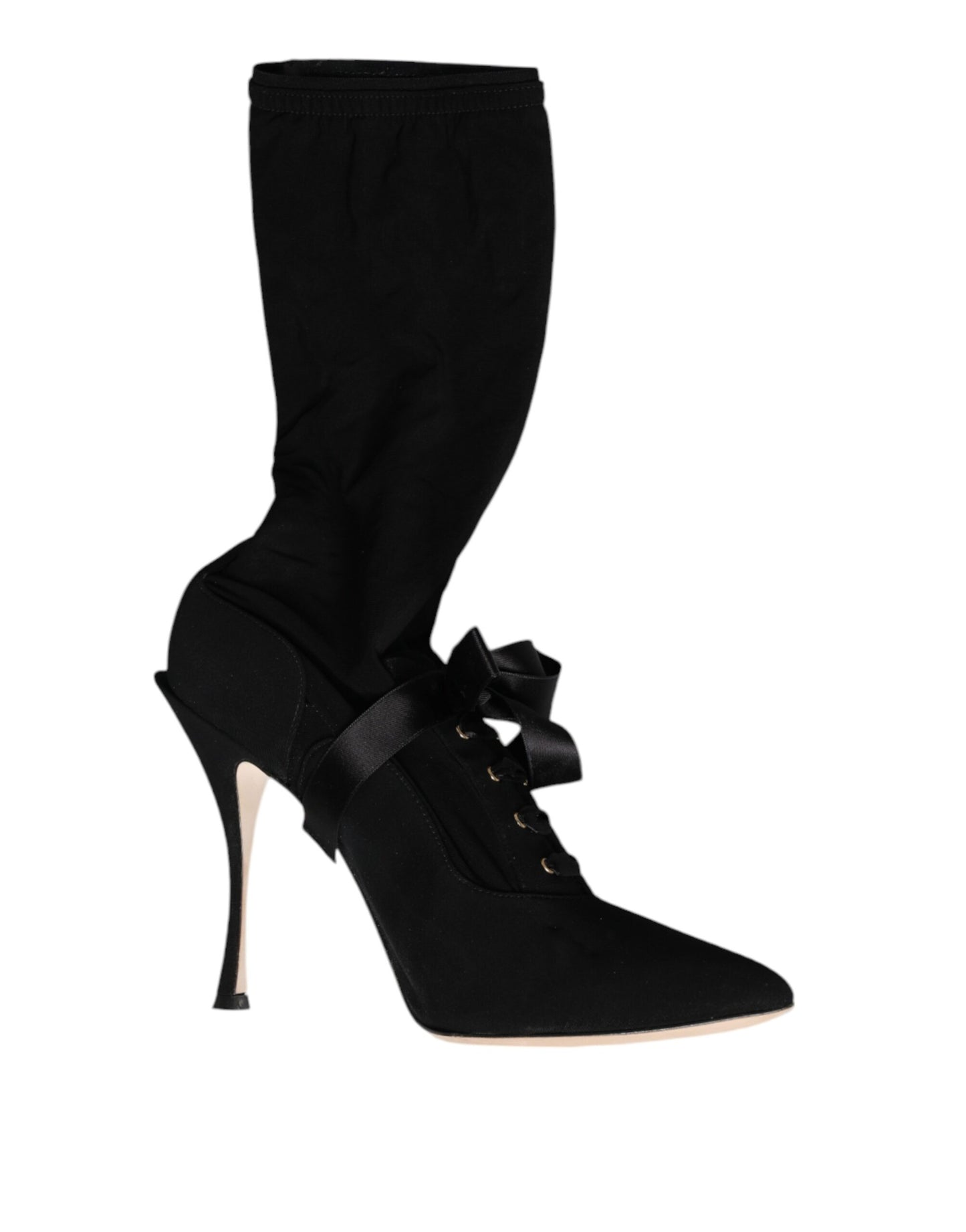 Dolce & Gabbana Black Stiletto Heels Mid Calf Boots Shoes by Dolce & Gabbana