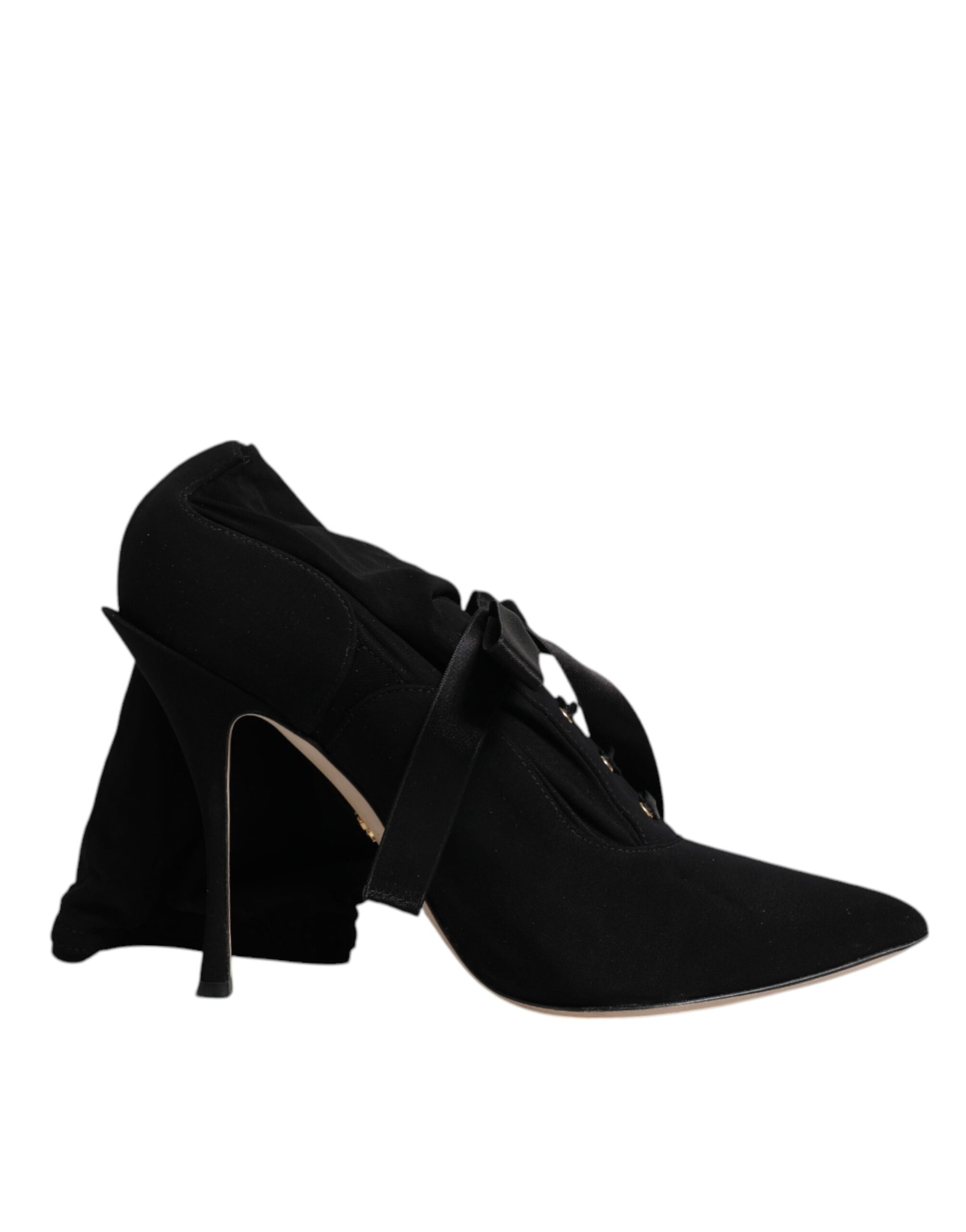 Dolce & Gabbana Black Stiletto Heels Mid Calf Boots Shoes by Dolce & Gabbana