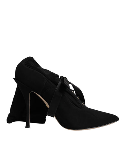 Dolce & Gabbana Black Stiletto Heels Mid Calf Boots Shoes by Dolce & Gabbana