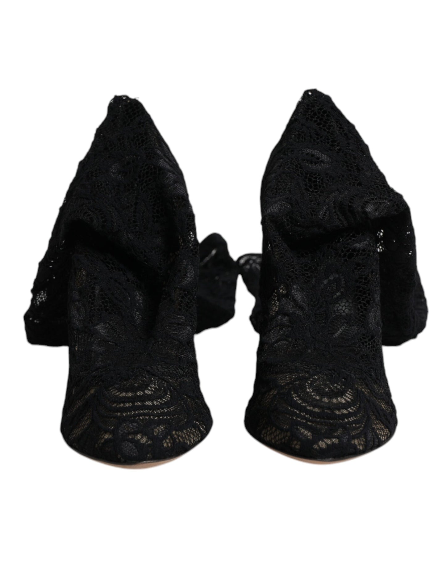 Dolce & Gabbana Black Stretch Socks Taormina Lace Boots Shoes by Dolce & Gabbana