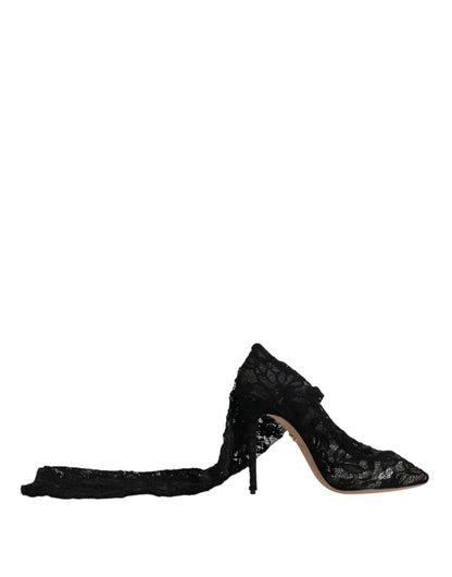 Dolce & Gabbana Black Stretch Socks Taormina Lace Boots Shoes by Dolce & Gabbana