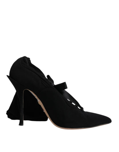 Dolce & Gabbana Black Stiletto Heels Mid Calf Boots Shoes by Dolce & Gabbana