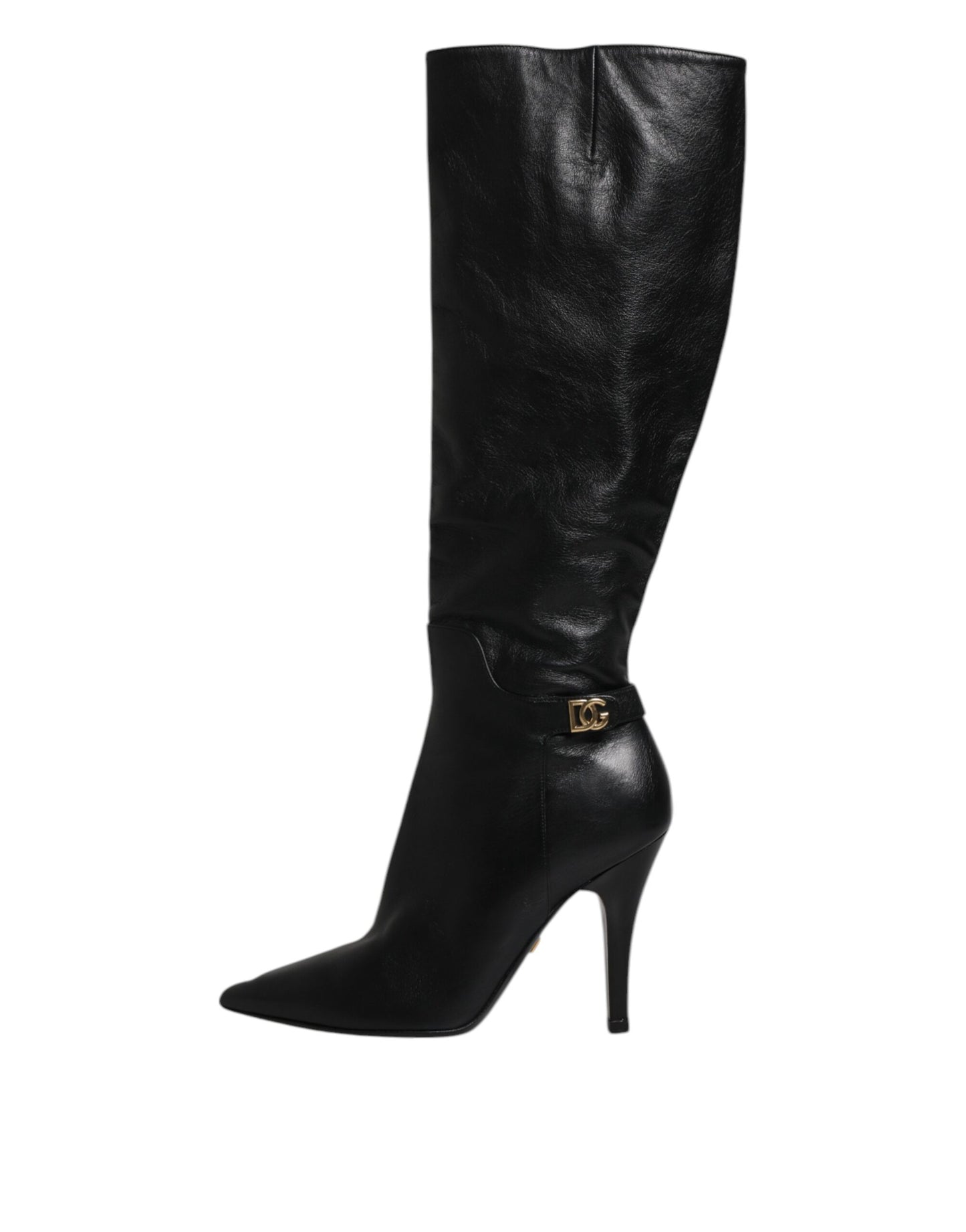 Dolce & Gabbana Black Leather Heels Knee High Boots Shoes by Dolce & Gabbana