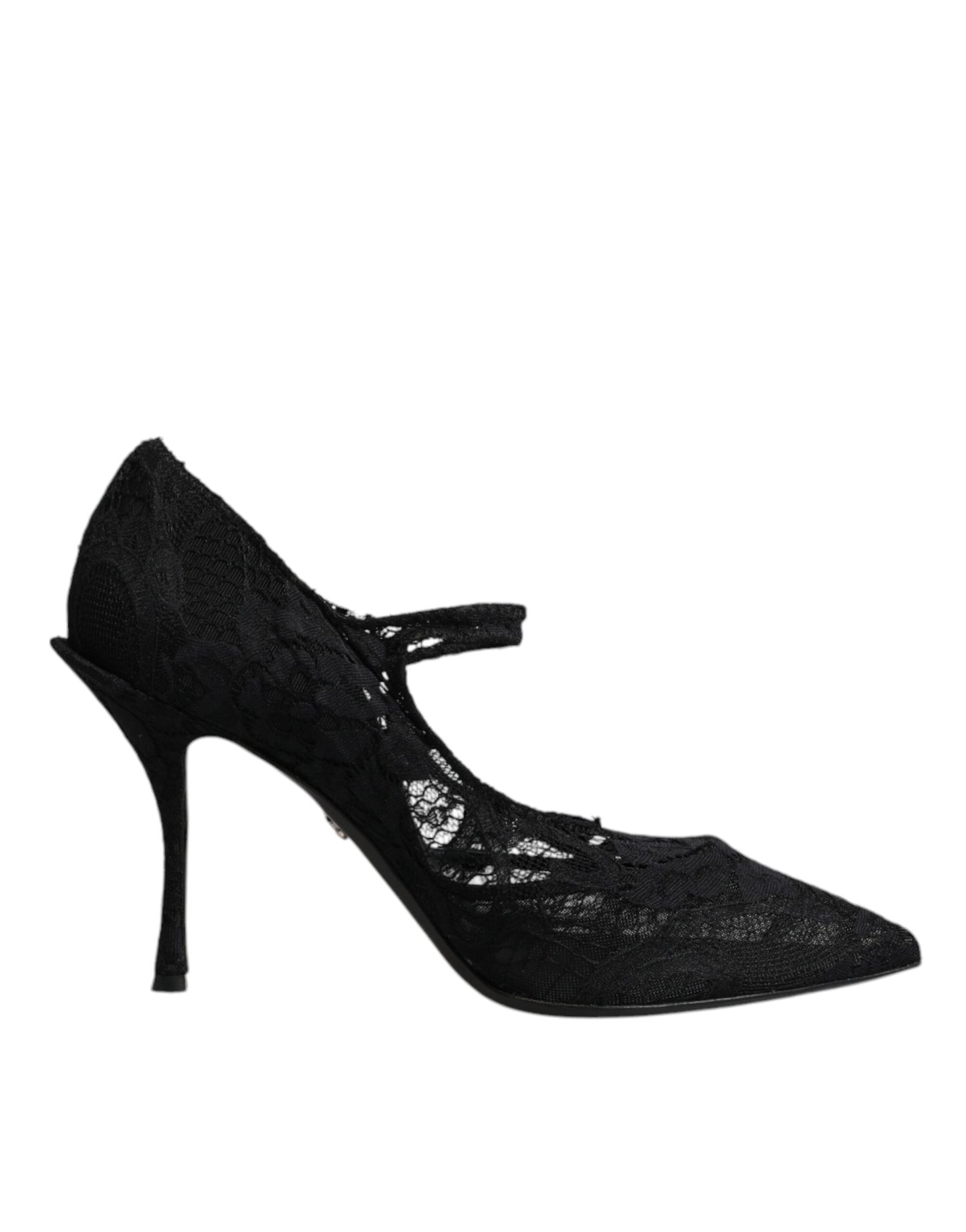 Escarpins Mary Jane en dentelle noire et cristaux Dolce &amp; Gabbana