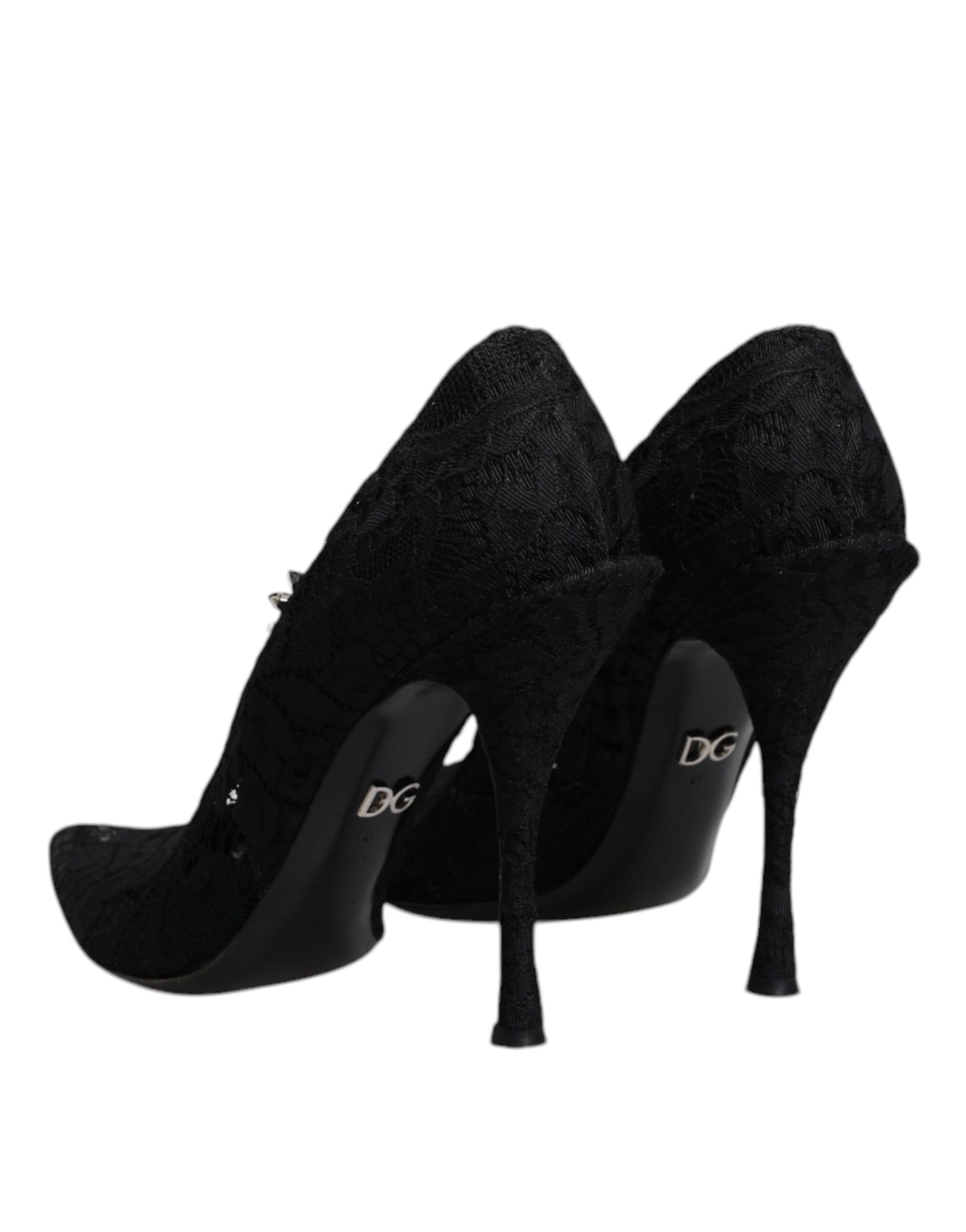 Escarpins Mary Jane en dentelle noire et cristaux Dolce &amp; Gabbana