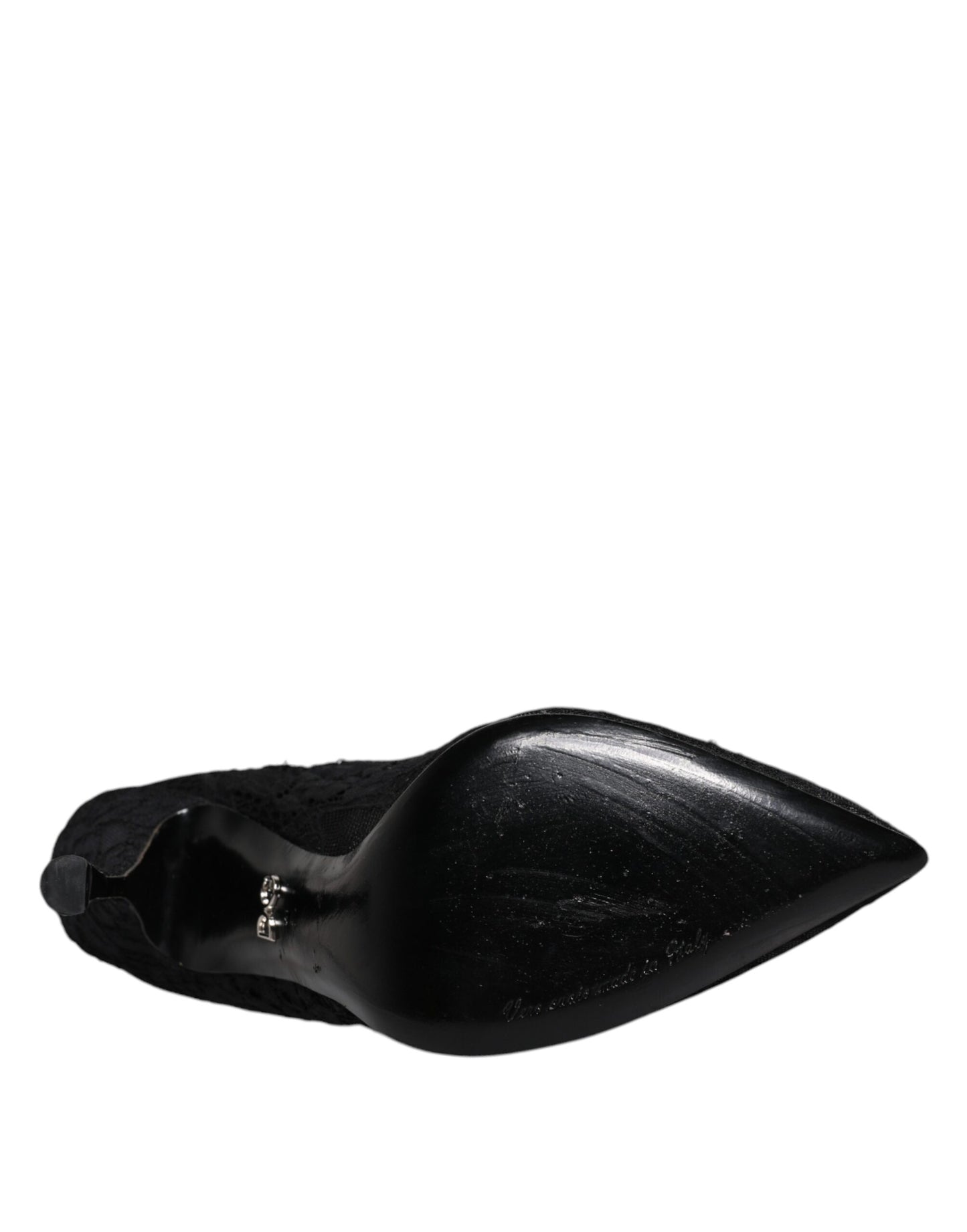 Escarpins Mary Jane en dentelle noire et cristaux Dolce &amp; Gabbana