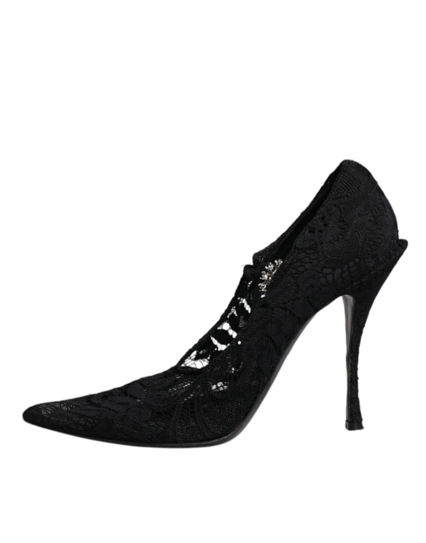 Escarpins Mary Jane en dentelle noire et cristaux Dolce &amp; Gabbana