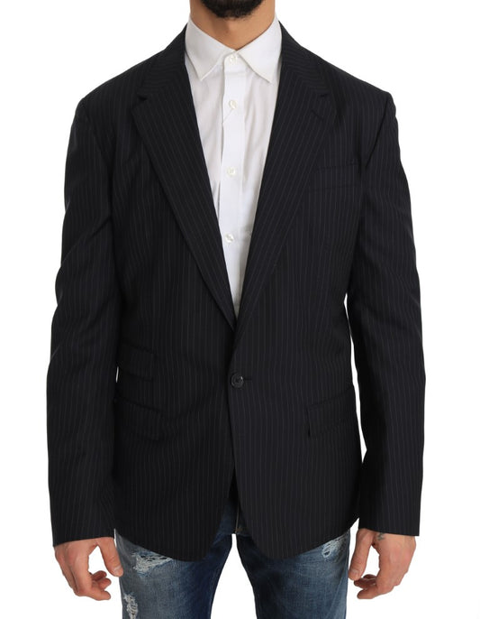 Blazer élégant en laine et soie à rayures coupe slim Dolce &amp; Gabbana